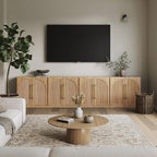 BELLEZE 4-Piece Modular TV Stand Set -Fluted Entertainment Center by BELLEZE