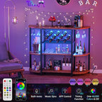 Unikito Wine Rack Table with Socket and LED Light, Floor Bar Cabinet - Image 5