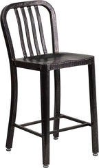Flash Furniture Commercial Grade 24" High Black-Antique Gold Metal - Image 5