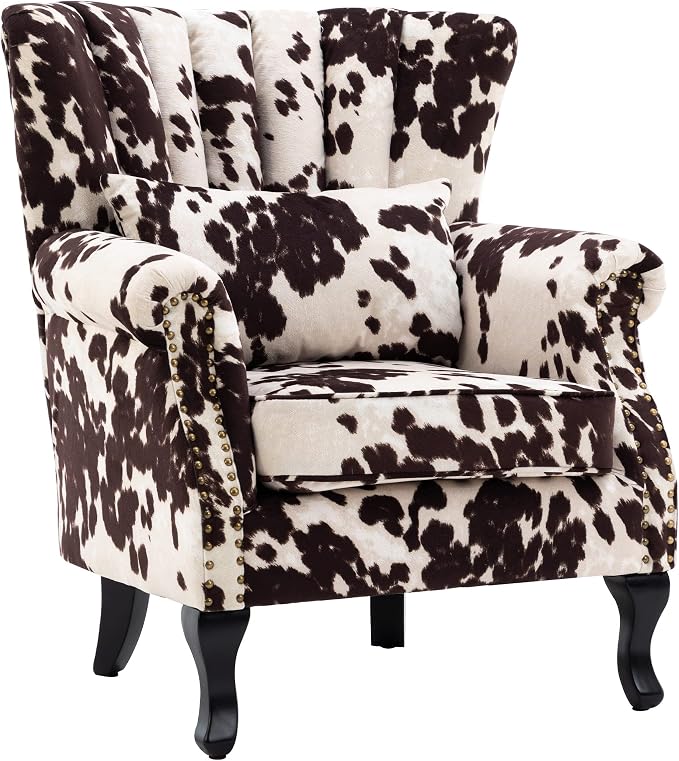 Cow Print Accent Chairs Set of 2 - Image 4