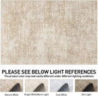 5x7 Area Rugs for Living Room: Washable Abstract Beige Badroom Carpet | - Image 8
