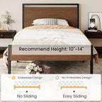 SHA CERLIN 14 Inch Twin Size Metal Platform Bed Frame - Image 7