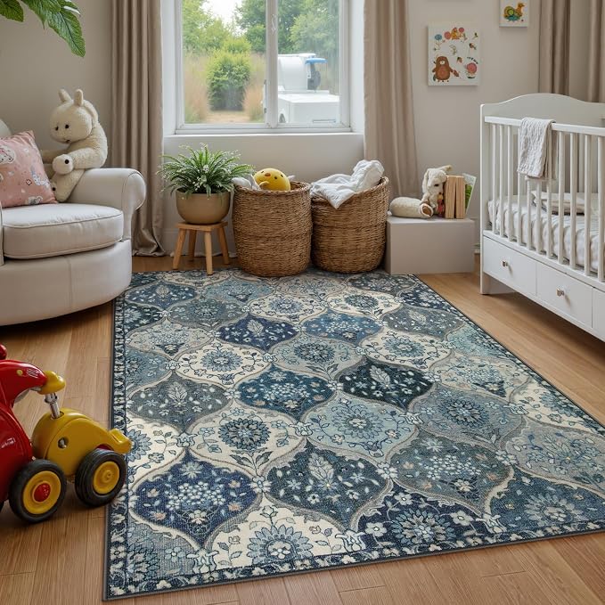Lahome Moroccan Washable Area Rug 6x9, Large Soft Living Room Bedroom Rugs | - Image 4