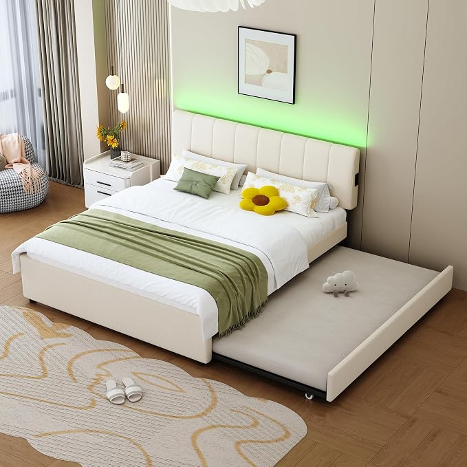 Queen Size Upholstered Platform Bed by FAVSH