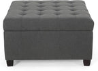 Christopher Knight Home Hedda Tufted Fabric Storage Ottoman - Image 5