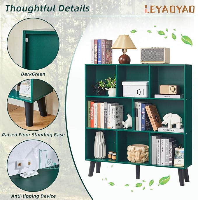 LEYAOYAO 8 Cube Bookshelf, 3 Tier Bookcase - Image 4