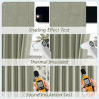 Sage Green 100% Blackout Curtains 132 Inch Length 2 Panels Set - Image 5