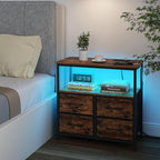 TUTOTAK LED Night Stand with Charging Station, Large Nightstand with USB and - Image 8