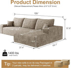 108" Sectional Couches for Living Room Cloud Couch Sofa - Image 2