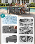 SERWALL Patio Dining Sets for 10 Person, HDPE Dining Set - Image 6