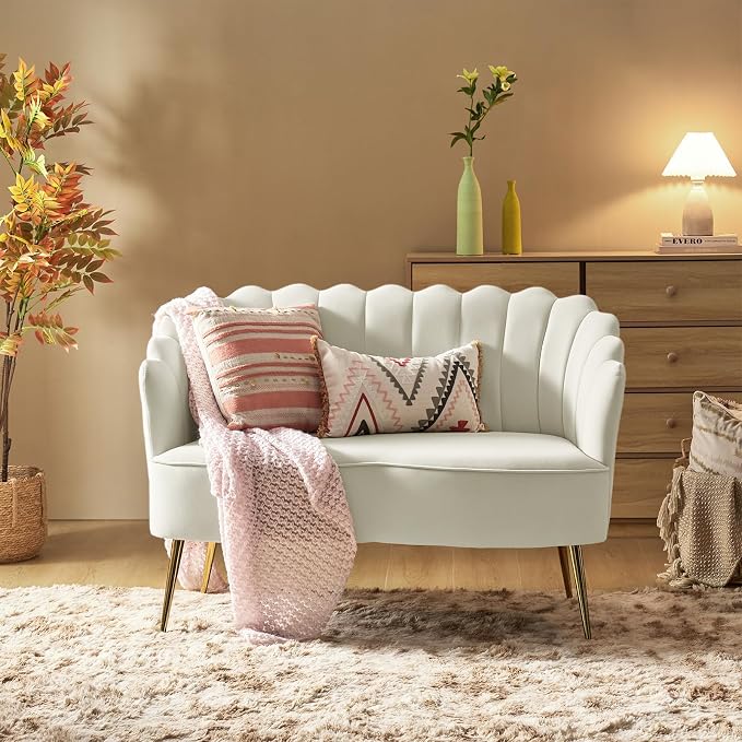 HULALA HOME Modern Velvet Loveseat Sofa - Image 7