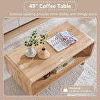 IFGET 48" Modern Coffee Table, 2-Tier Minimalist Center Table - Image 4