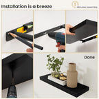 Fun Memories Floating Shelves for Wall, 9.3 Inch Set of 4 Rustic Wood Wall - Image 8