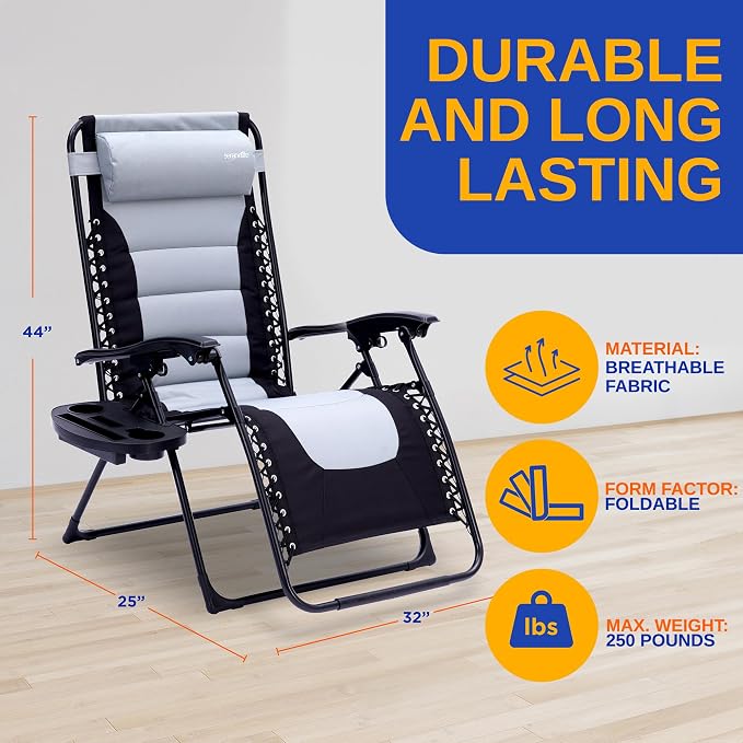 SereneLife Padded Zero Gravity Lounge Chair - Image 3