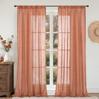 BGment Terracotta Linen Curtains 102 Inch Length by BGment