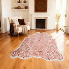 Huichenxing2021FURSTORE Faux Fur Leopard Cheetah Print Rug Pink 5.3x6.7ft | - Image 6