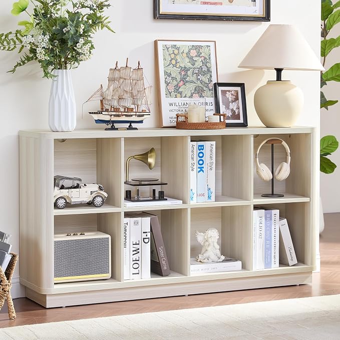 Joaxswe 8 Cube Storage Bookcase, Wood Low 2-Tier Cubby Console Bookshelf by Joaxswe
