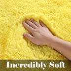 Yellow Rugs for Living Room Bedroom, 5x8 Fluffy Bedside Area Rug, Soft Plush - Image 2
