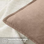 MIULEE Decorative Linen Pillow Covers 18x18 Inch Camel | Boho Farmhouse​ - Image 2
