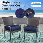 Set of 2 Outdoor Square Seat Cushions Waterproof Patio Seat Pad Soft Rocking - Image 3