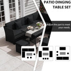 KIGOTY 7 Piece Patio Furniture Set, Outdoor PE Wicker Rattan Outdoor Dining Set - Image 5