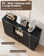 55" Fluted Wine Bar Cabinet - Image 8