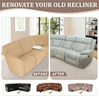 ALIECOM 100% Waterproof Recliner Sectional Couch Covers L Shape Stretch Corner - Image 7