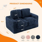 MAXYOYO Extra Wide Kids Bean Bag Chair, Comfy Faux Fur Bean Bag Sofa - Image 2