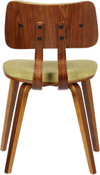 Armen Living Jaguar Mid-Century Dining Chair in Walnut Wood and Green Fabric - Image 8