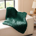 L'AGRATY Chunky Knit Throw Blanket by LAGRATY