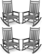 SERWALL Outdoor Rocking Chair Set of 4, HDPE Rocking Chair by SERWALL