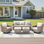 Outdoor Patio Furniture Set-5 Pieces All-Weather Wicker Outdoor Furniture by AMCLOBA