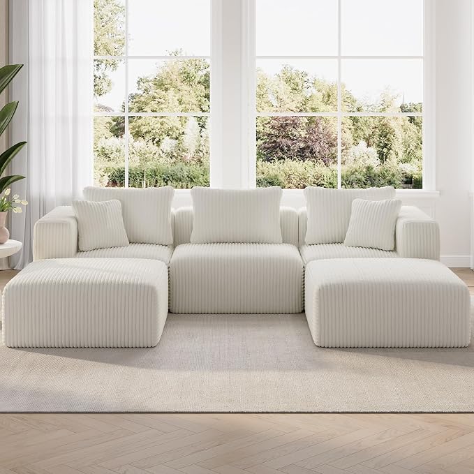 Novilla 106" Modular Sectional Sofa, Modern Cloud Sectional Couch by Novilla