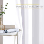 NICETOWN White Living Room Curtains 90 inches Long, Grommet Home Fashion Energy - Image 3