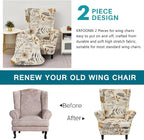 KRFOONN Wingback Chair Covers Slipcovers 2 Piece Stretch Wing Chair Covers - Image 3