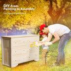 VINGLI 6 Drawer Dresser with Unfinished Solid Wood - Image 5