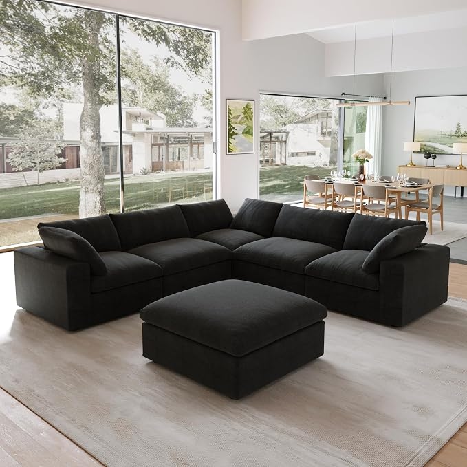 JACH V Shape Couch Sectional for Living Room, Modular Convertible Sofa - Image 4