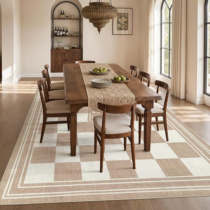 cotiled 6x9 Area Rugs for Living Room: Boho Washable Rug for Dining Room | - Image 7