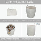 XUANGUO Cotton Rope Laundry Basket Hamper - Image 6