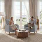 COLAMY Mid-Century Modern Upholstered Accent Chair - Image 9