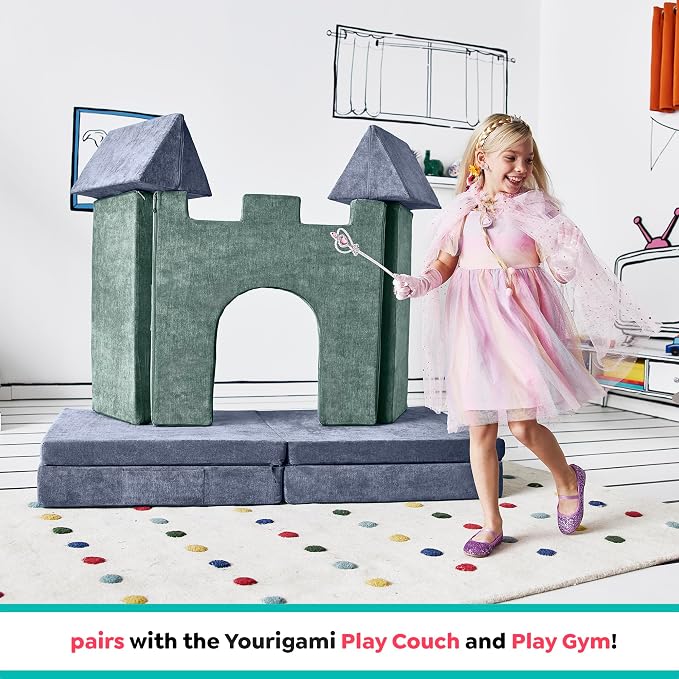 Yourigami Kids and Toddler Play Castle, Playroom Couch Add-On Set, Durable - Image 6