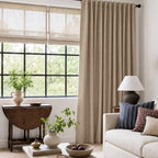 Linen Textured Blackout Sliding Door Curtains 90 Inches Long, Copper Brown | - Image 6