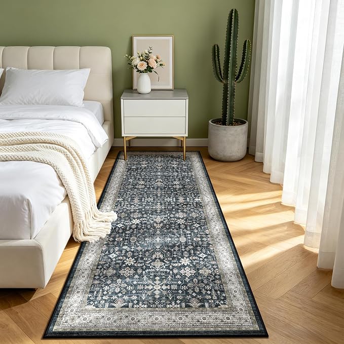 Hallway Runner Rug 2x8 for Bedroom Kitchen | Non Slip;Machine Washable; Ideal by WelcometoBabovid