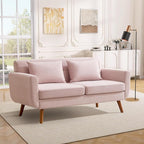 Tbfit 65" W Loveseat Sofa, Velvet Mid Century Modern Love Seat Couches by TBfit