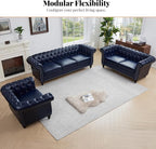 LEVNARY Chesterfield Sofa, 3 Seater Tufted Couch - Image 9