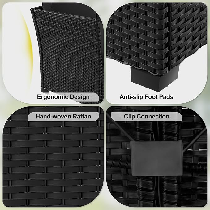 LOUVIXA 7 Pieces Patio Furniture Set, Outdoor Patio Furniture, Wicker - Image 7