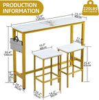 Finnhomy 52.7" Industrial Bar Table Set - Image 5