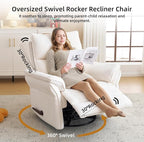 Oversized Recliner Chair, Chenille Glider Rocking Nursery Chair - Image 6