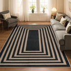 Lahome Modern Geometric Easy Jute Outdoor Rug, 5x7 Patio Living Room Rug | - Image 8
