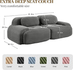 Boneless Sectional Couch, No Assembly Required, 81.8” Modular Cloud Sofa - Image 3